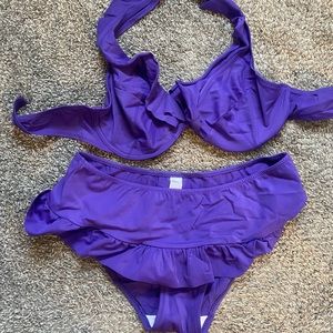 Purple maternity bikini